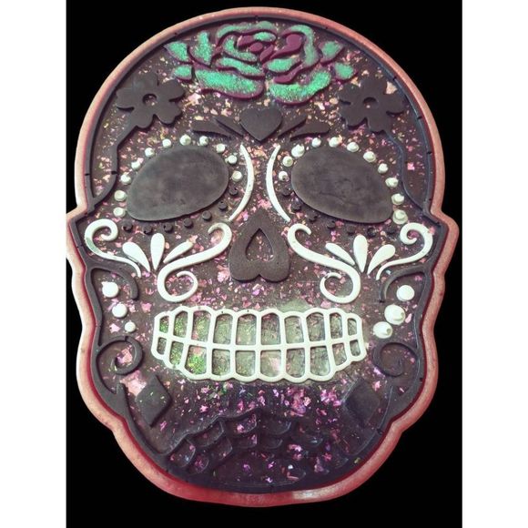 Resin art Sugar Skull coin‎ or trinket box angel inlay - Picture 2 of 7